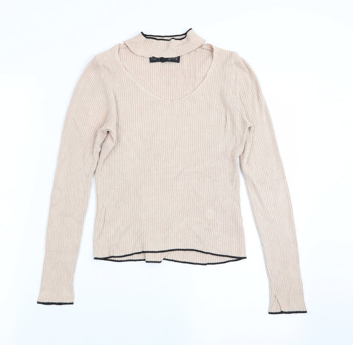 Topshop Womens Beige   Basic T-Shirt Size 8