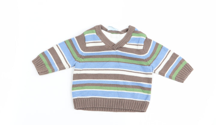 Cherokee Boys Multicoloured Striped  Pullover Jumper Size 0-3 Months