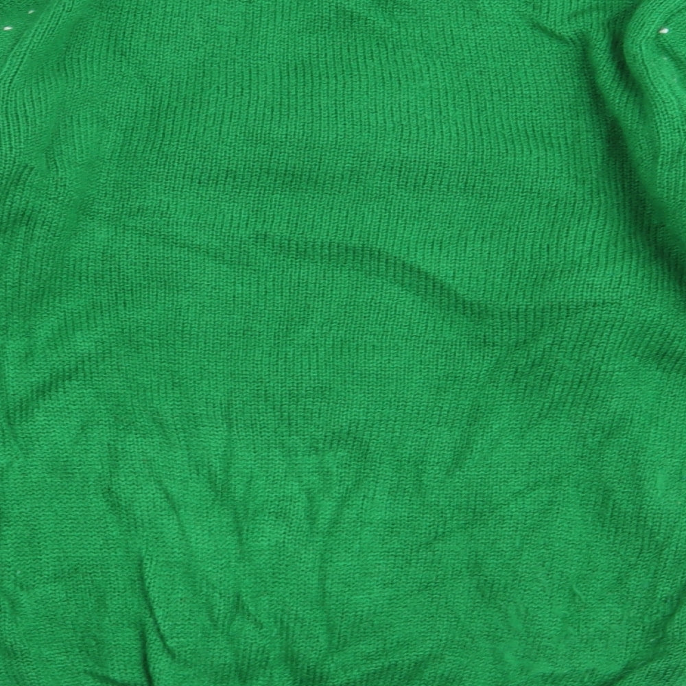 Asda George Boys Green Polka Dot  Pullover Jumper Size 7-8 Years  - chrismtas