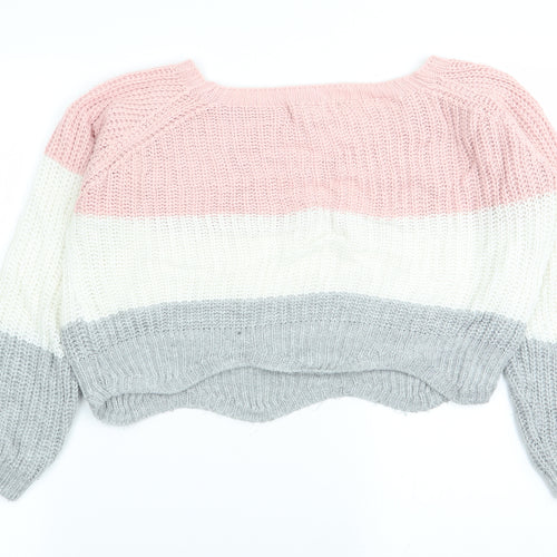cameo rose Womens Multicoloured Striped  Pullover Jumper Size S