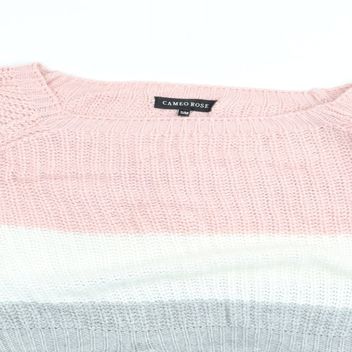 cameo rose Womens Multicoloured Striped  Pullover Jumper Size S