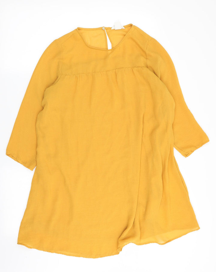 H&M Womens Yellow   Fit & Flare  Size 10
