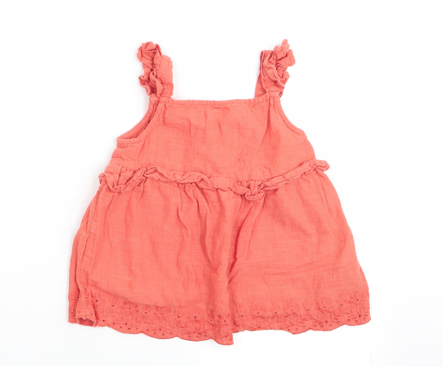 Primark Girls Orange Floral  Basic Blouse Size 6-7 Years