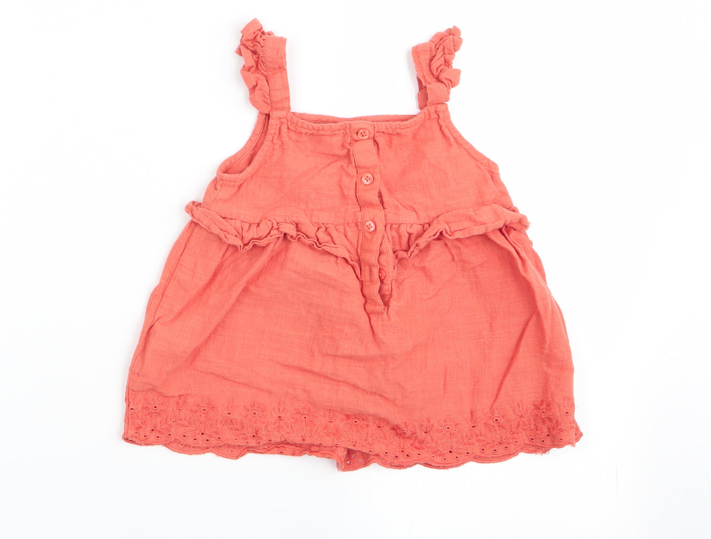 Primark Girls Orange Floral  Basic Blouse Size 6-7 Years