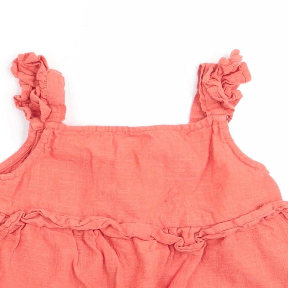Primark Girls Orange Floral  Basic Blouse Size 6-7 Years