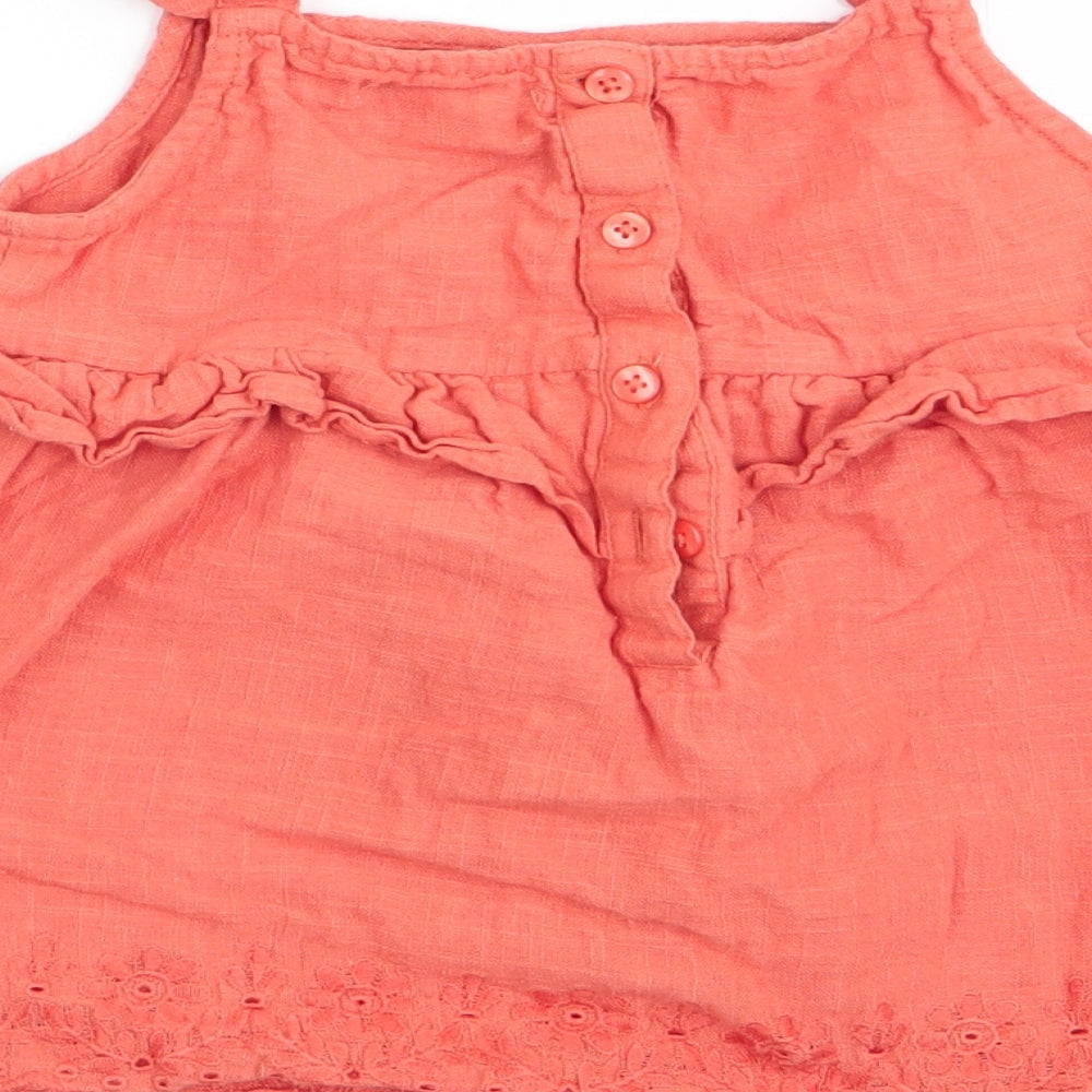 Primark Girls Orange Floral  Basic Blouse Size 6-7 Years