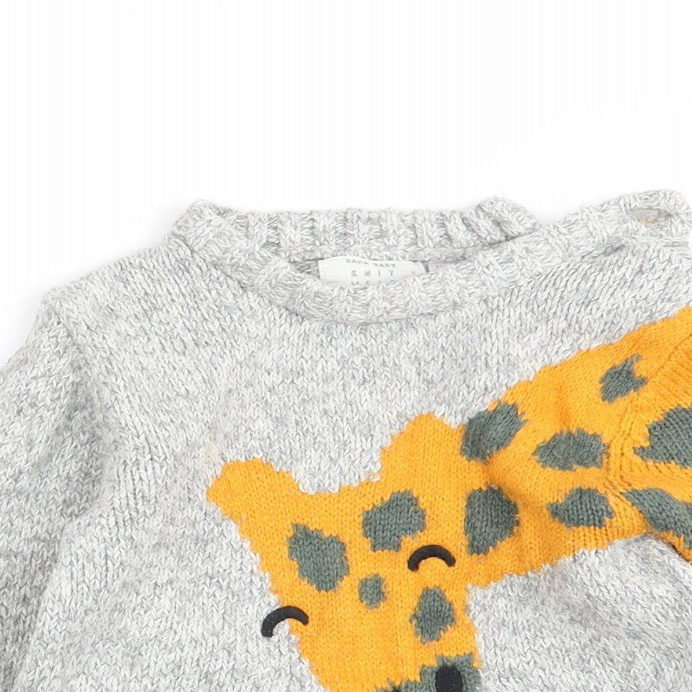 Zara Boys Multicoloured Animal Print  Pullover Jumper Size 18-24 Months