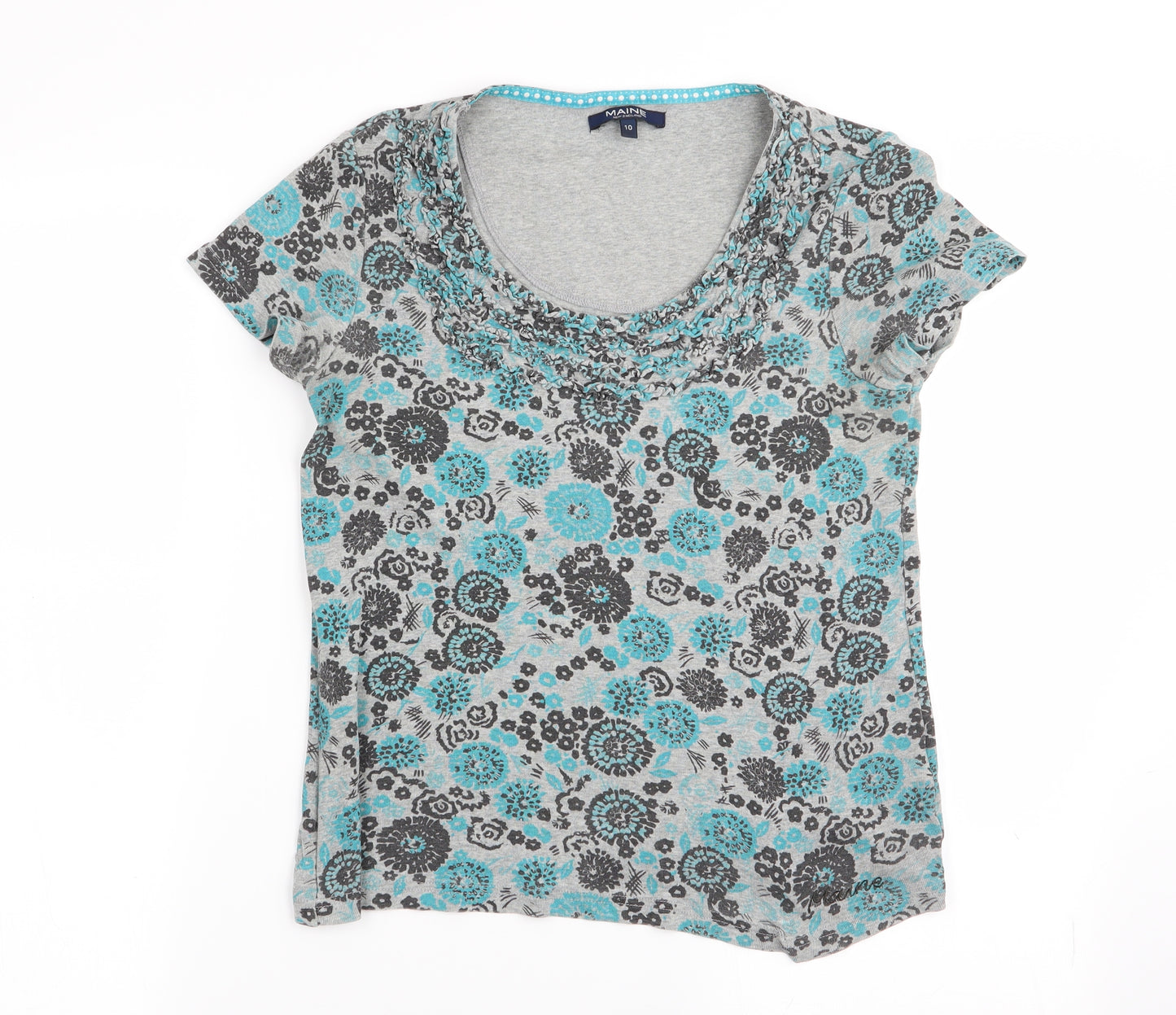 Maine Womens Multicoloured Floral  Basic T-Shirt Size 10