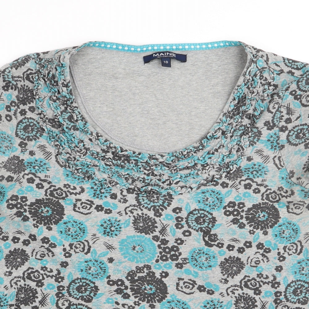 Maine Womens Multicoloured Floral  Basic T-Shirt Size 10