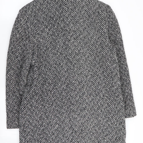 Preworn Womens Multicoloured Geometric  Overcoat Coat Size 10