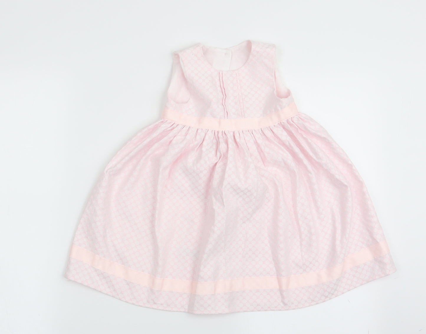 Asda George Girls Pink Polka Dot  Fit & Flare  Size 12-18 Months