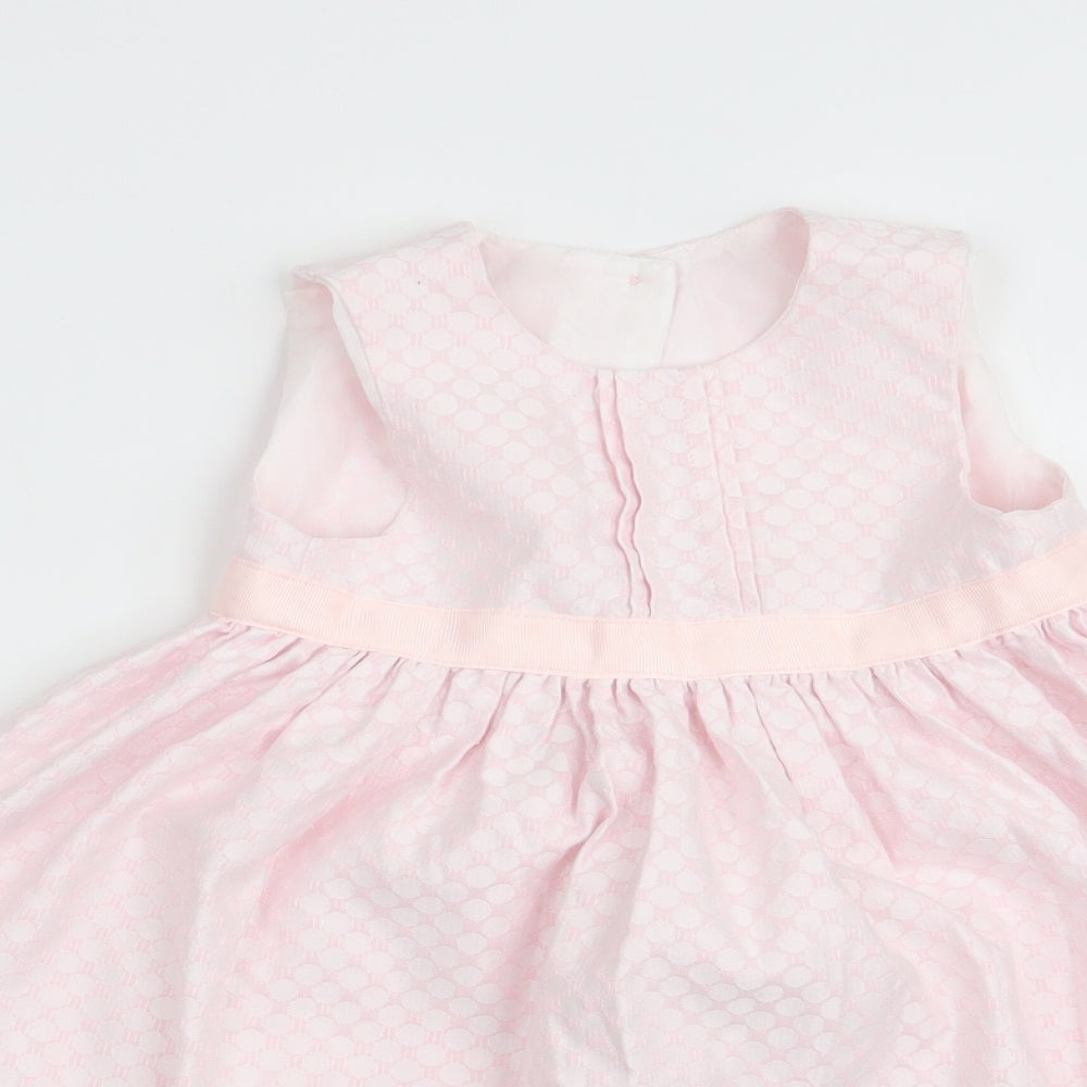 Asda George Girls Pink Polka Dot  Fit & Flare  Size 12-18 Months