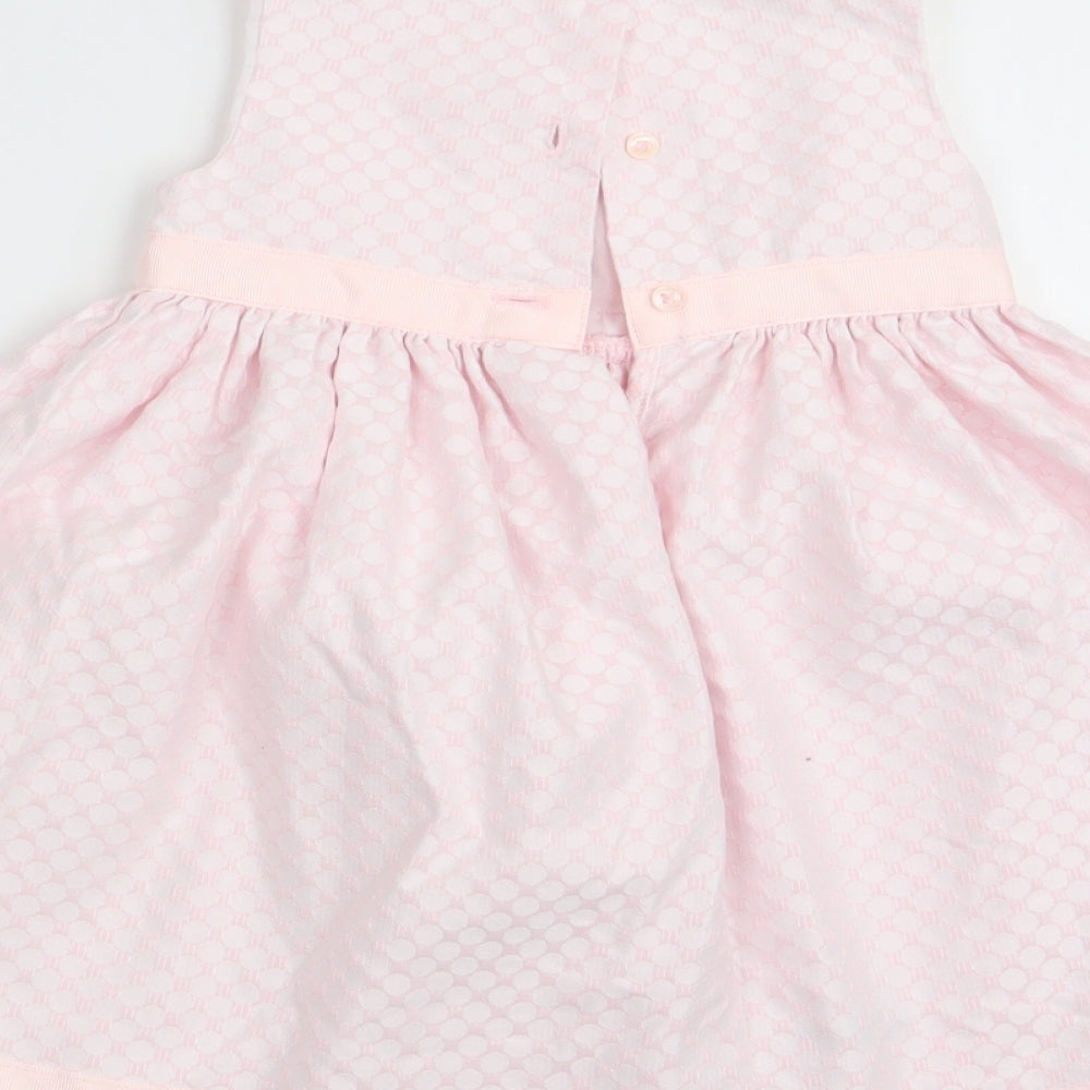 Asda George Girls Pink Polka Dot  Fit & Flare  Size 12-18 Months