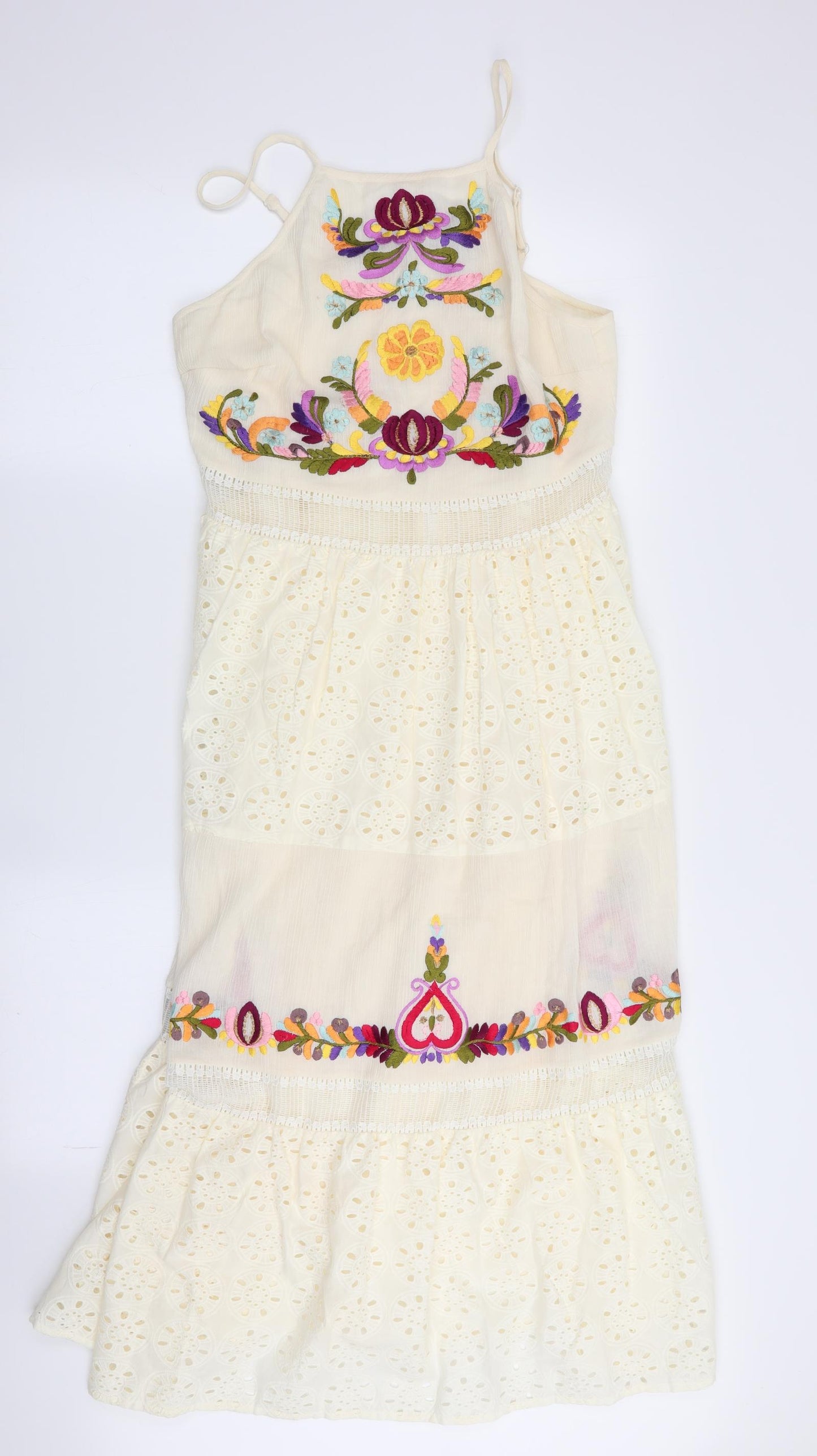 ASOS Womens Ivory Floral  Fit & Flare  Size 12