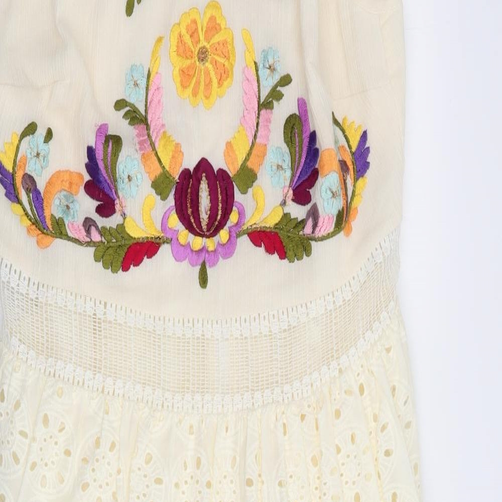 ASOS Womens Ivory Floral  Fit & Flare  Size 12