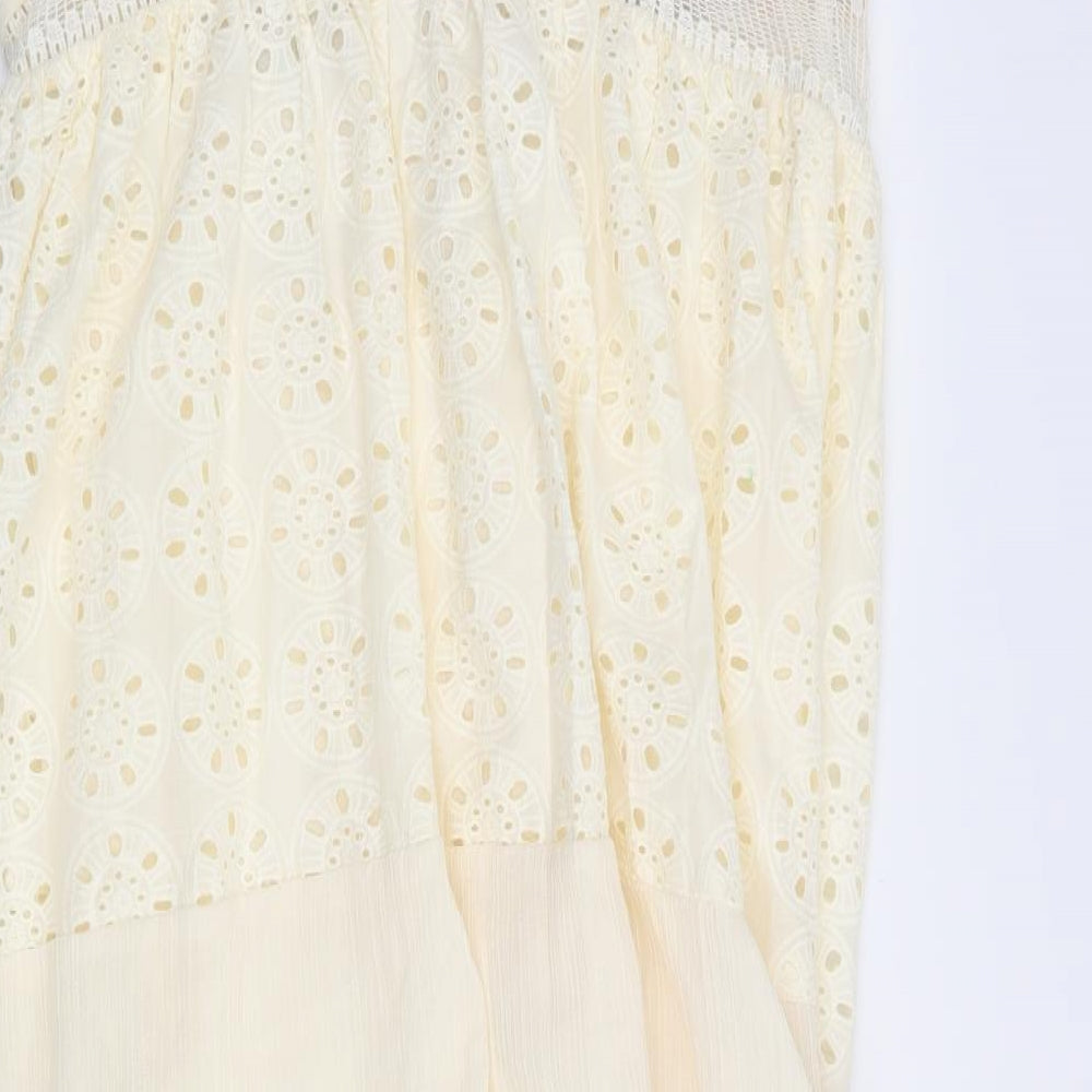 ASOS Womens Ivory Floral  Fit & Flare  Size 12