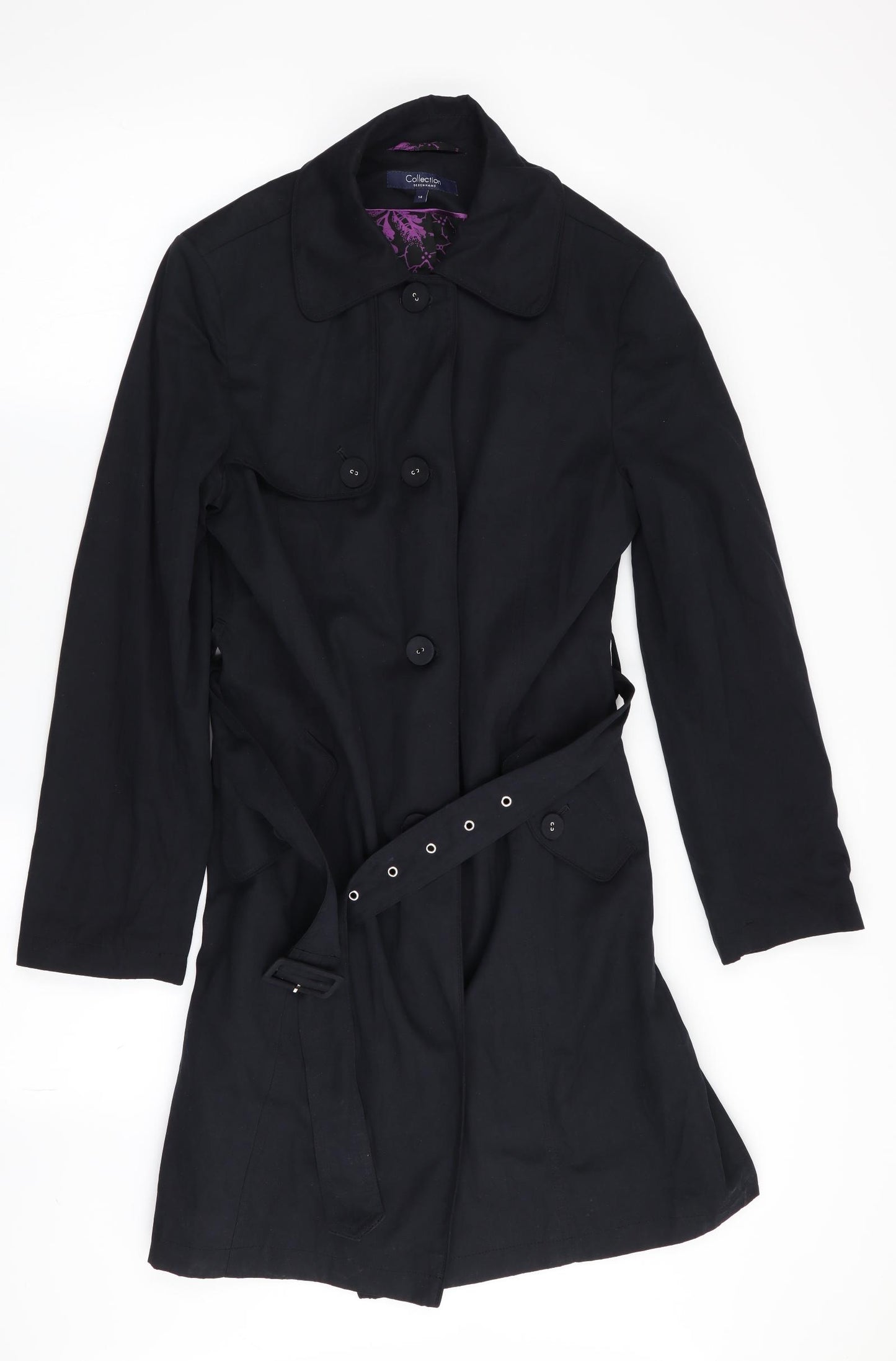 Debenhams Womens Blue   Overcoat Coat Size 14