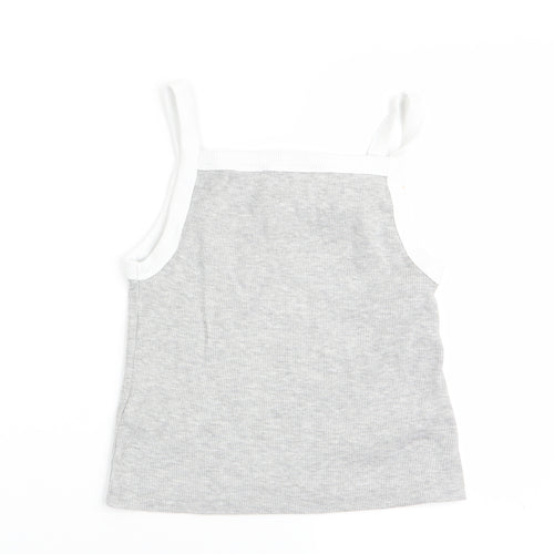 M&S Girls Grey   Basic Tank Size 8-9 Years