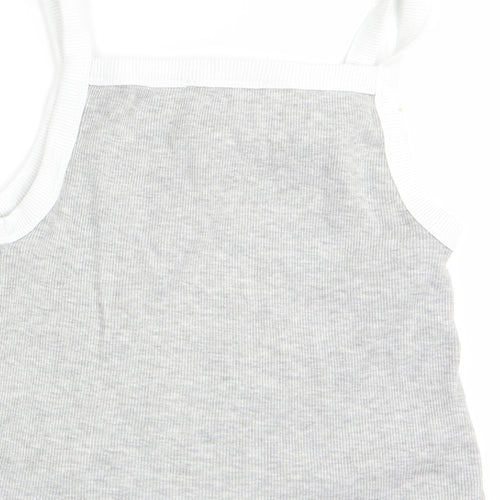 M&S Girls Grey   Basic Tank Size 8-9 Years
