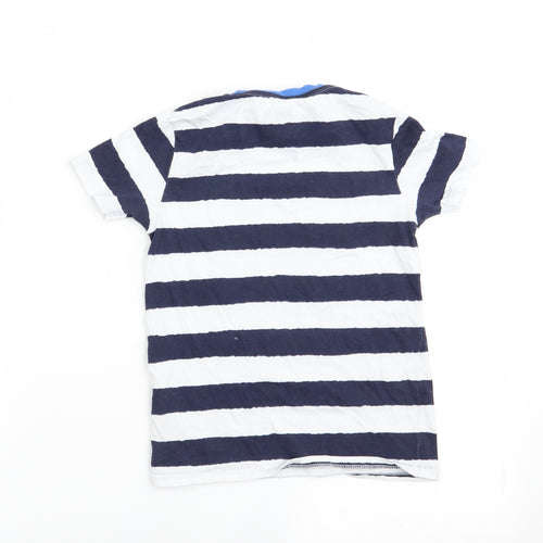 M&S Girls Multicoloured Striped  Basic T-Shirt Size 5-6 Years