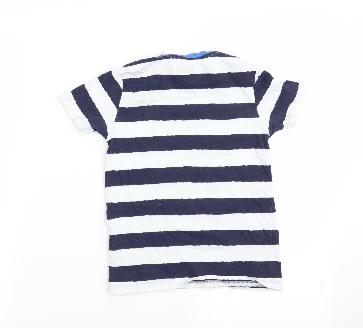 M&S Girls Multicoloured Striped  Basic T-Shirt Size 5-6 Years
