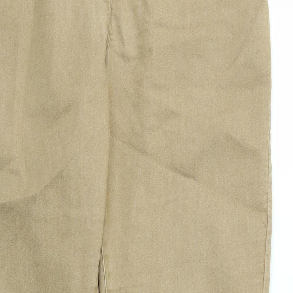 M&S Womens Beige Houndstooth  Straight Jeans Size 12 L29 in