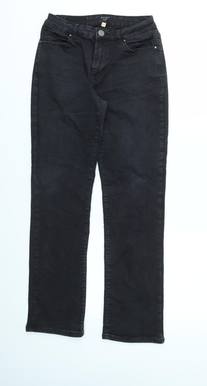 MANOR Womens Black Straight Jeans Size 10 L29 in