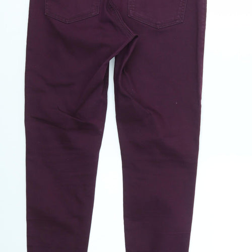 M&S Womens Purple   Trousers  Size 10 L26 in - stretch waistband