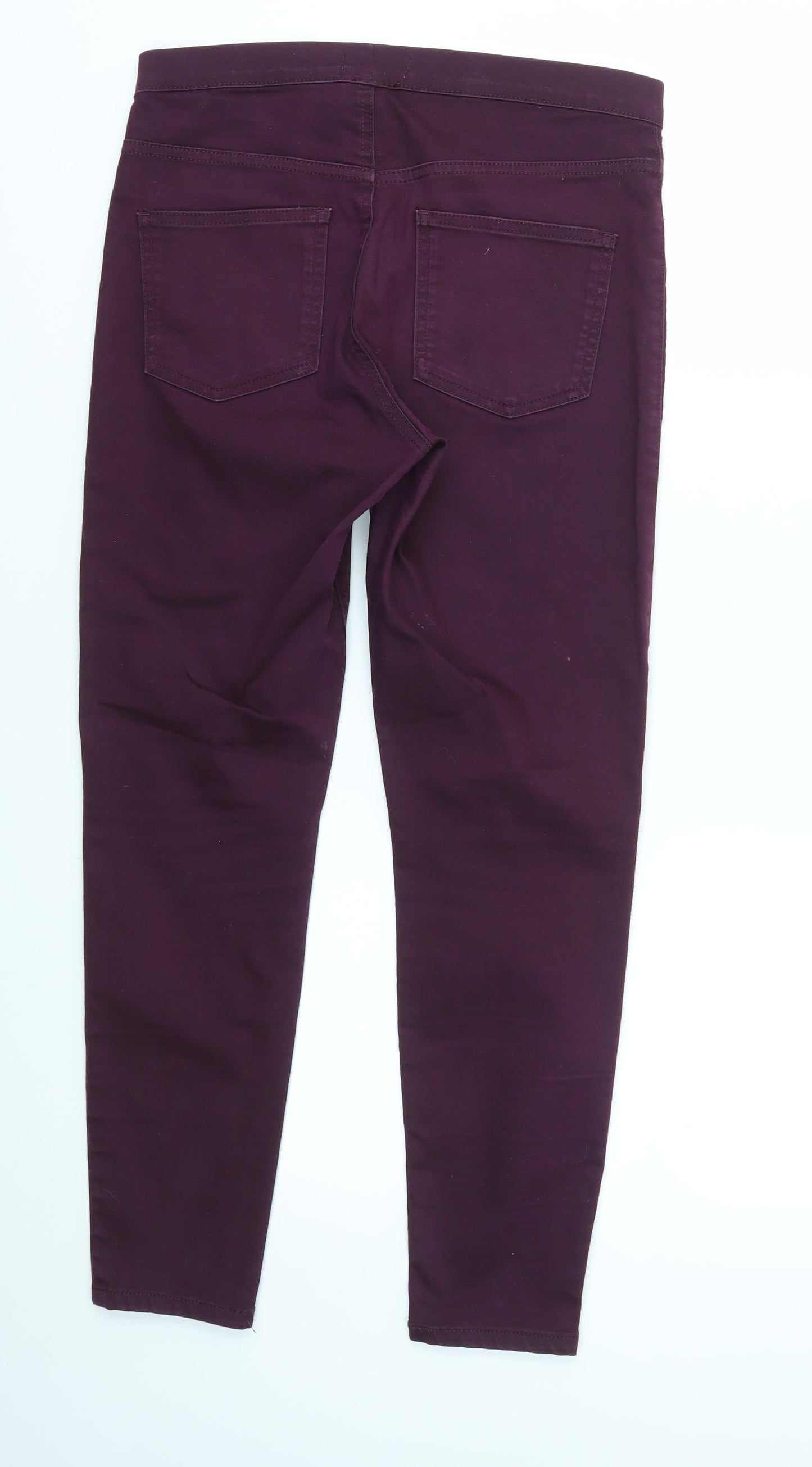 M&S Womens Purple   Trousers  Size 10 L26 in - stretch waistband