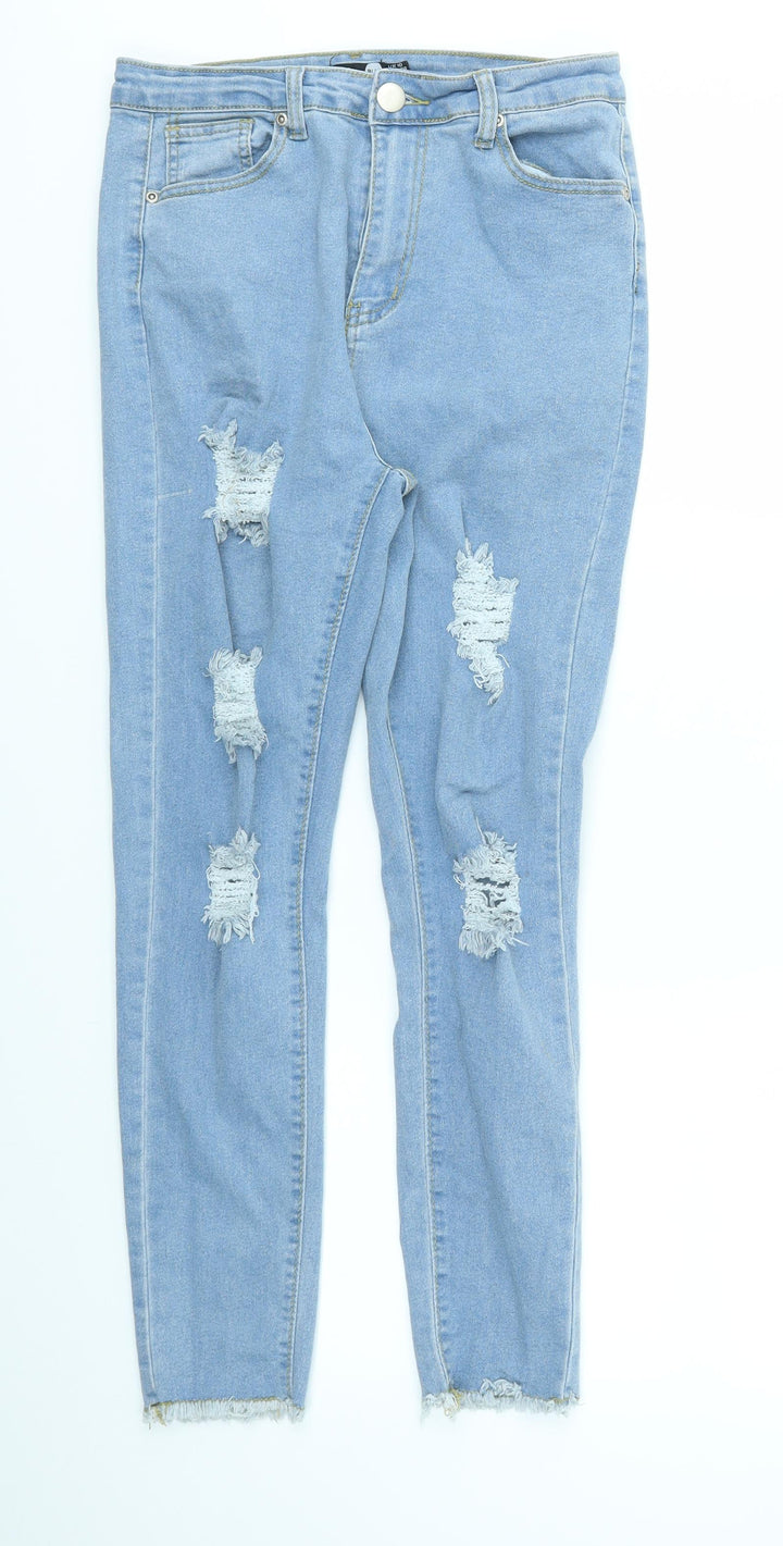 Boohoo Womens Blue Skinny Jeans Size 10 L26 in