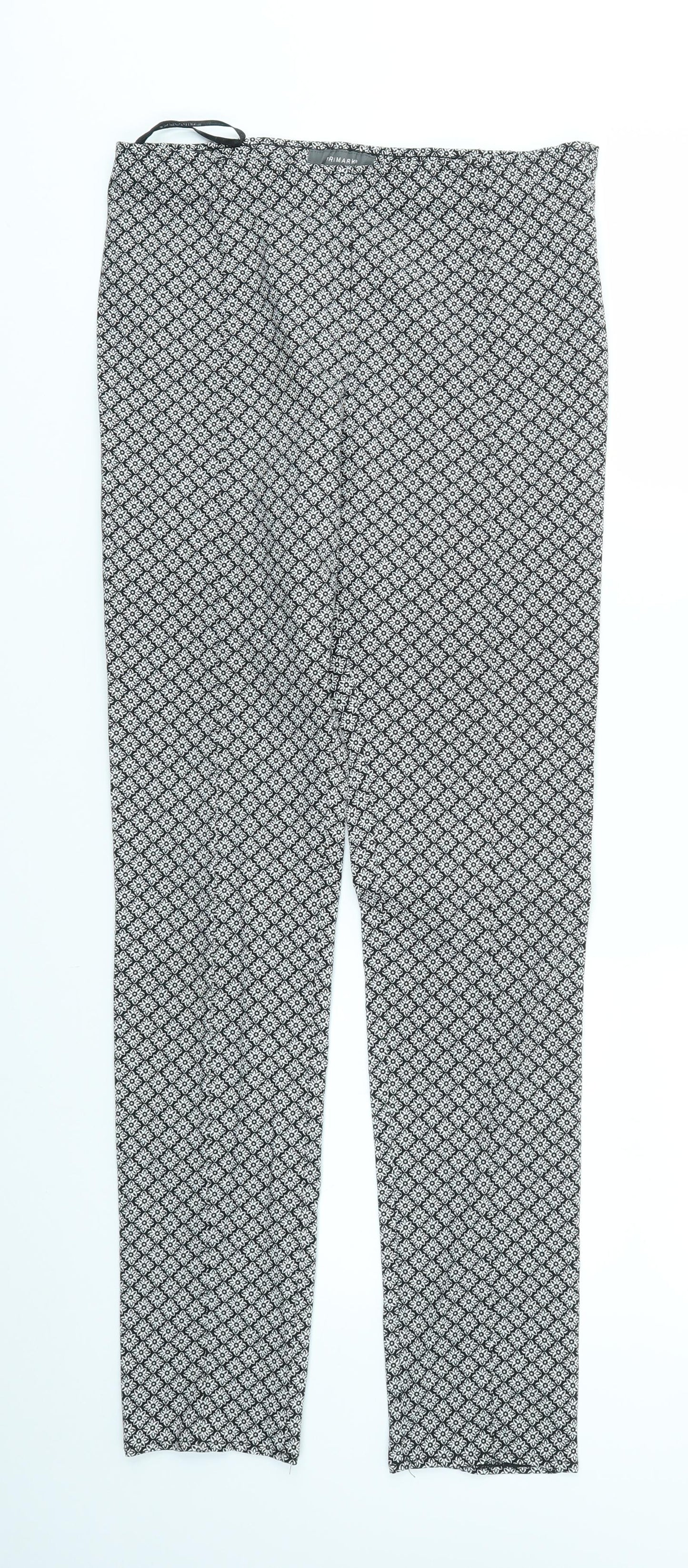 Primark Womens Multicoloured Geometric  Trousers  Size 10 L30 in - stretch waistband