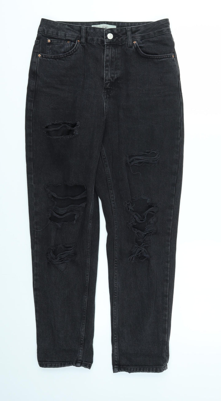 Topshop Womens Black Straight Jeans Size 28 L30 in