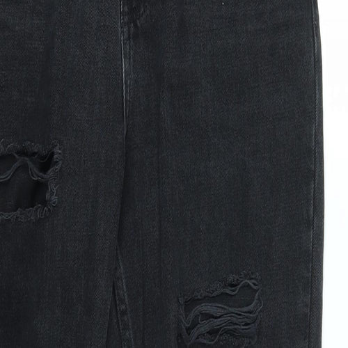 Topshop Womens Black   Straight Jeans Size 28 L30 in