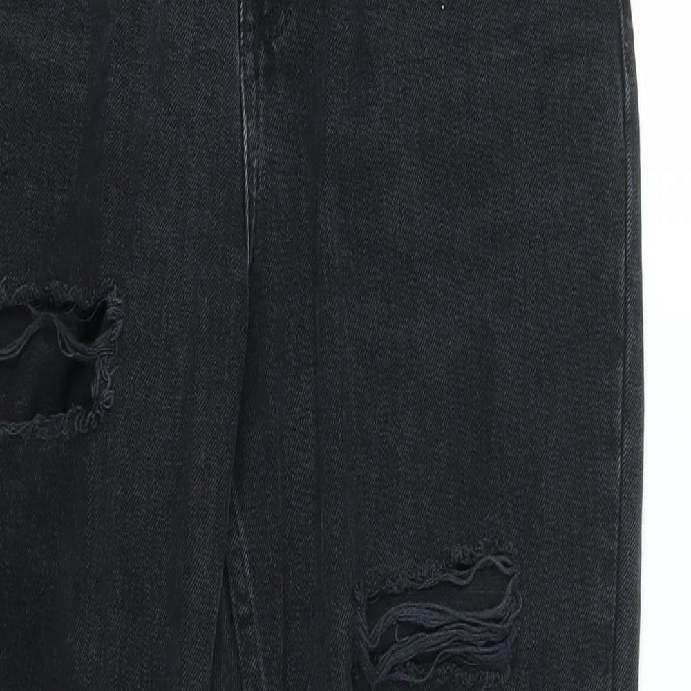 Topshop Womens Black   Straight Jeans Size 28 L30 in