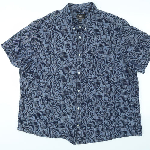 F&F Mens Blue Floral   T-Shirt Size 4XL
