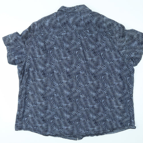 F&F Mens Blue Floral   T-Shirt Size 4XL