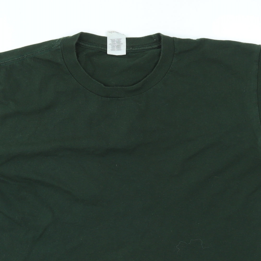 Gildan Mens Green    T-Shirt Size M