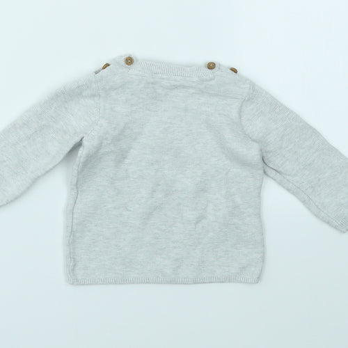 M&S Girls Grey   Pullover Jumper Size 6-9 Months
