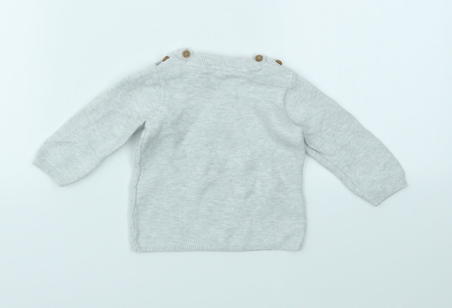 M&S Girls Grey   Pullover Jumper Size 6-9 Months