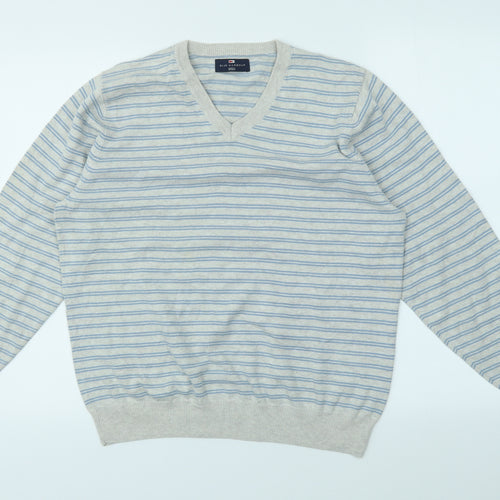 M&S Mens Multicoloured Striped  Pullover Sweatshirt Size M