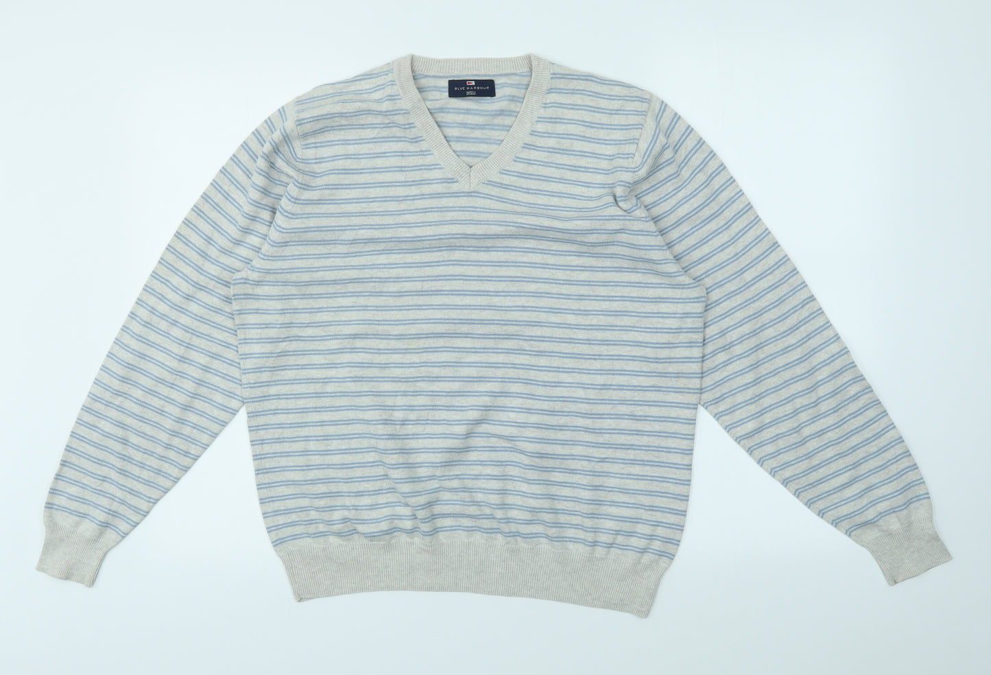 M&S Mens Multicoloured Striped  Pullover Sweatshirt Size M