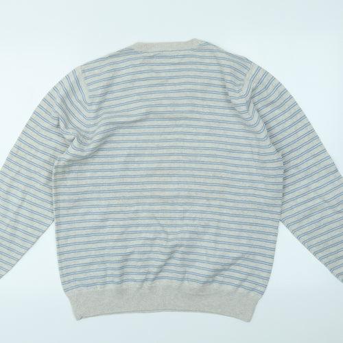 M&S Mens Multicoloured Striped  Pullover Sweatshirt Size M
