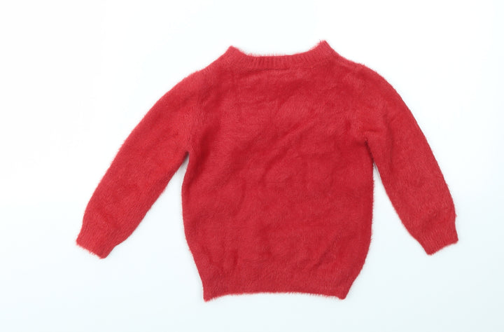TU Girls Red   Pullover Jumper Size 2-3 Years