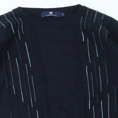 CARSON  Mens Blue   Pullover Sweatshirt Size L