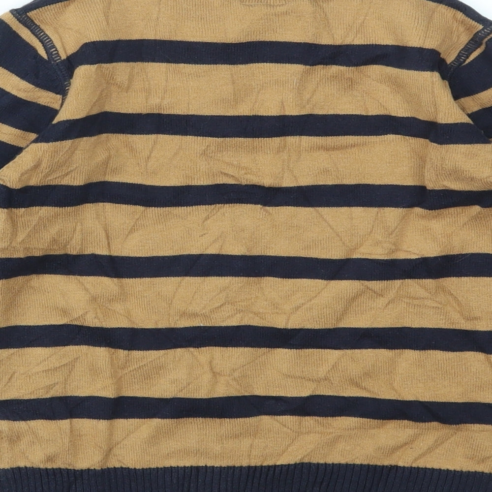 F&F Boys Brown Striped  Pullover Jumper Size 5-6 Years
