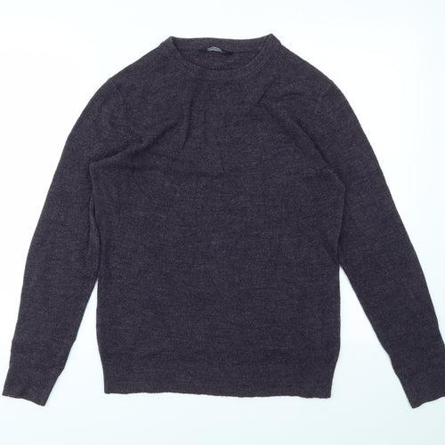Cedar Wood State Mens Purple Houndstooth  Pullover Sweatshirt Size XS