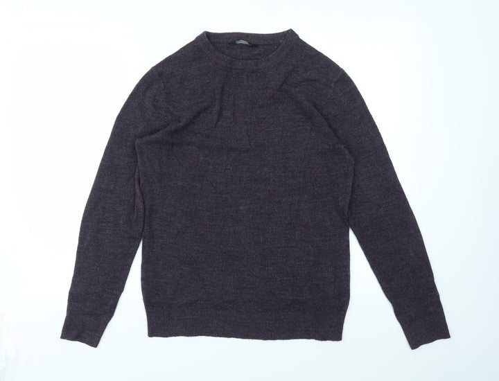 Cedar Wood State Mens Purple Houndstooth  Pullover Sweatshirt Size XS