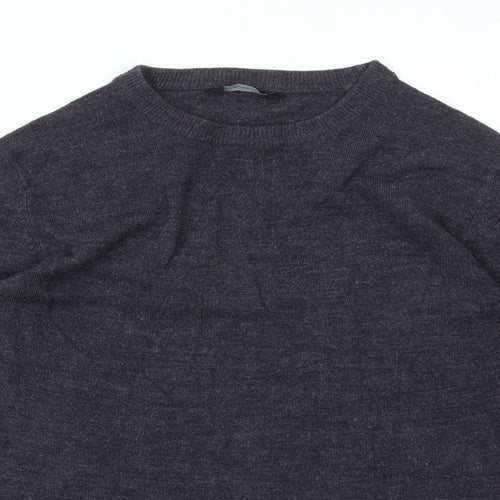 Cedar Wood State Mens Purple Houndstooth  Pullover Sweatshirt Size XS