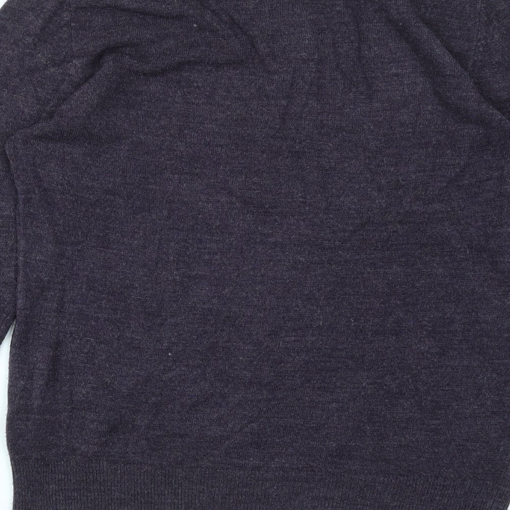 Cedar Wood State Mens Purple Houndstooth  Pullover Sweatshirt Size XS