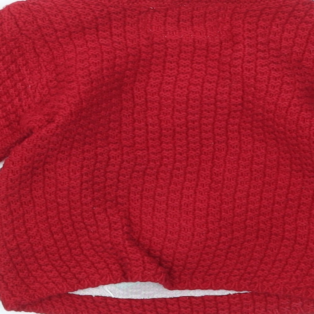F&F Boys Red Argyle/Diamond  Pullover Jumper Size 3-6 Months